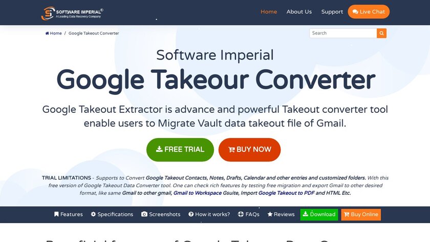 Google Takeout File Converter Landing Page