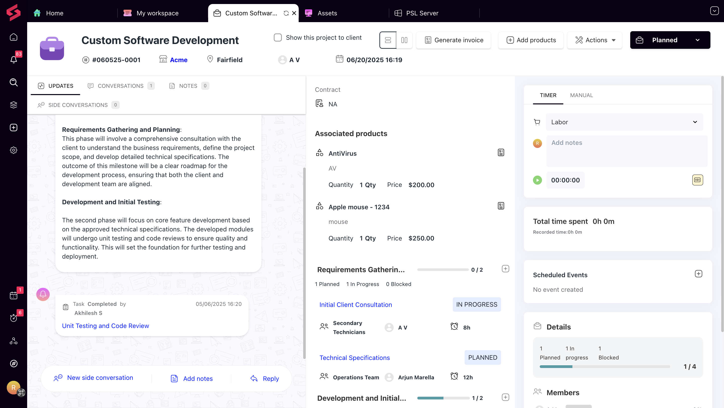 SuperOps.ai Project management