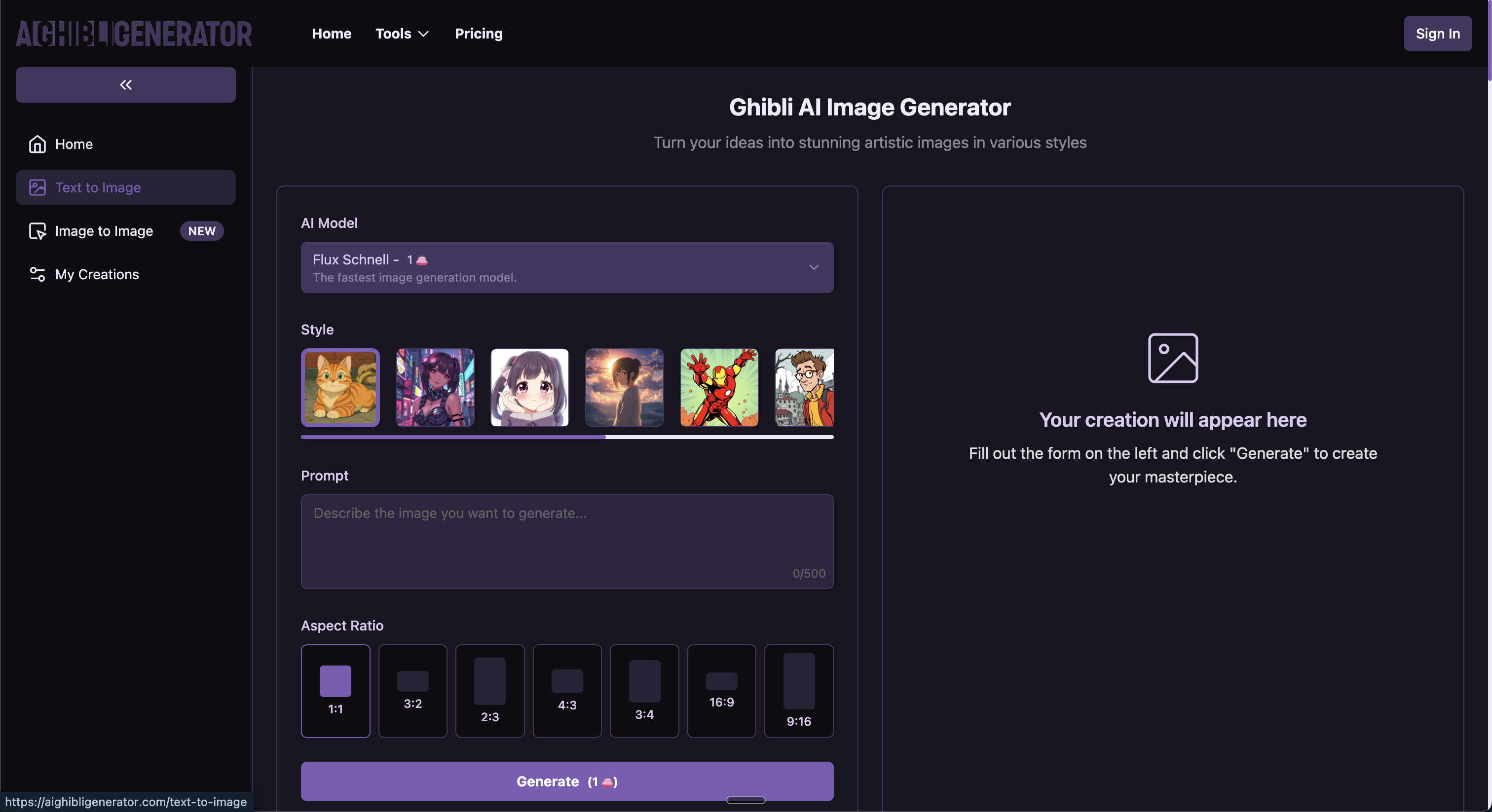 AI Ghibli Generator text to image