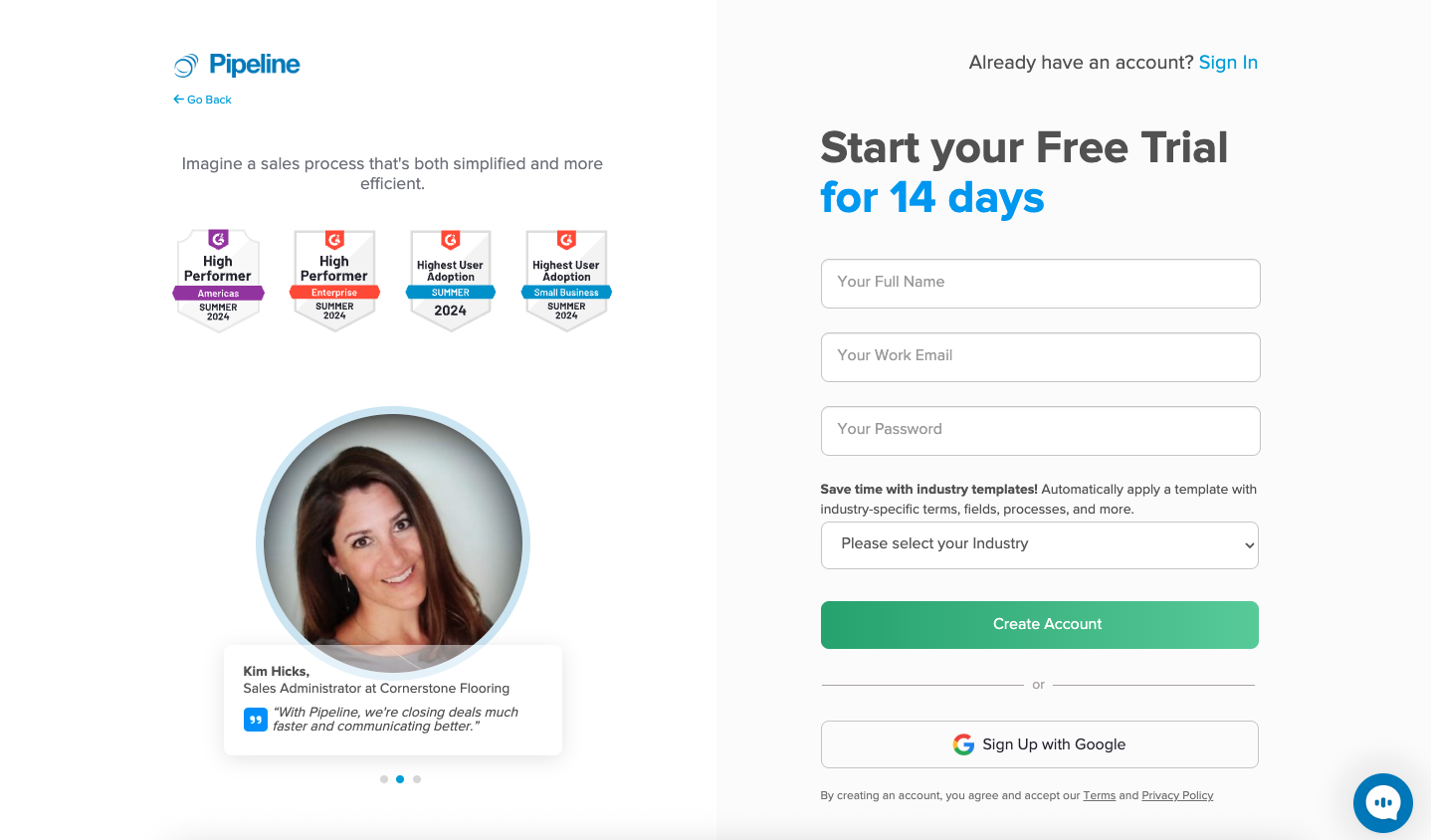 Pipeline CRM Pipeline CRM website - 14-Day Free Trial