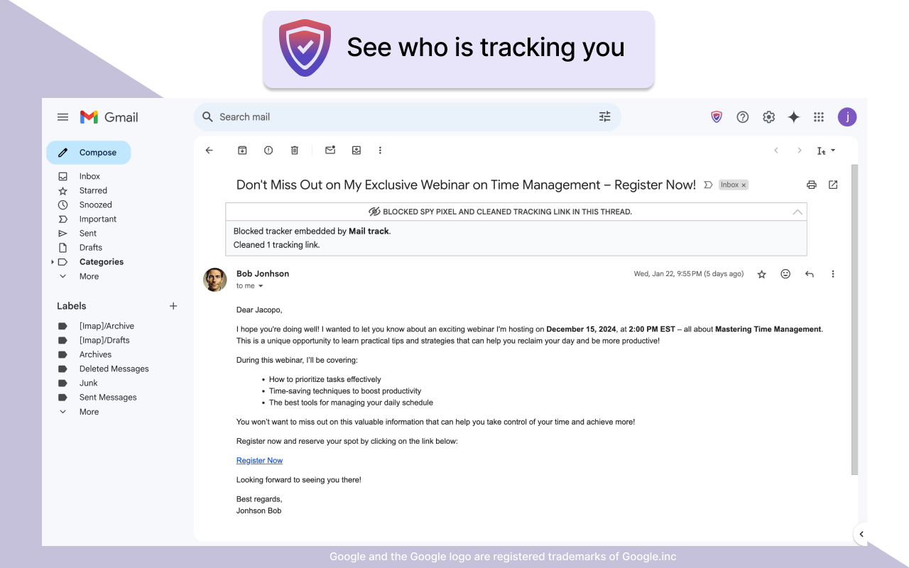 Gblock See who is tracking you