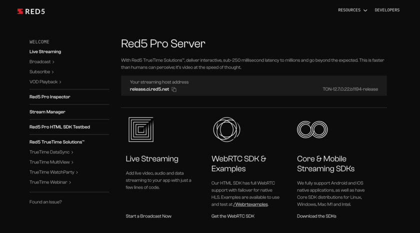 Red5 Pro Landing Page