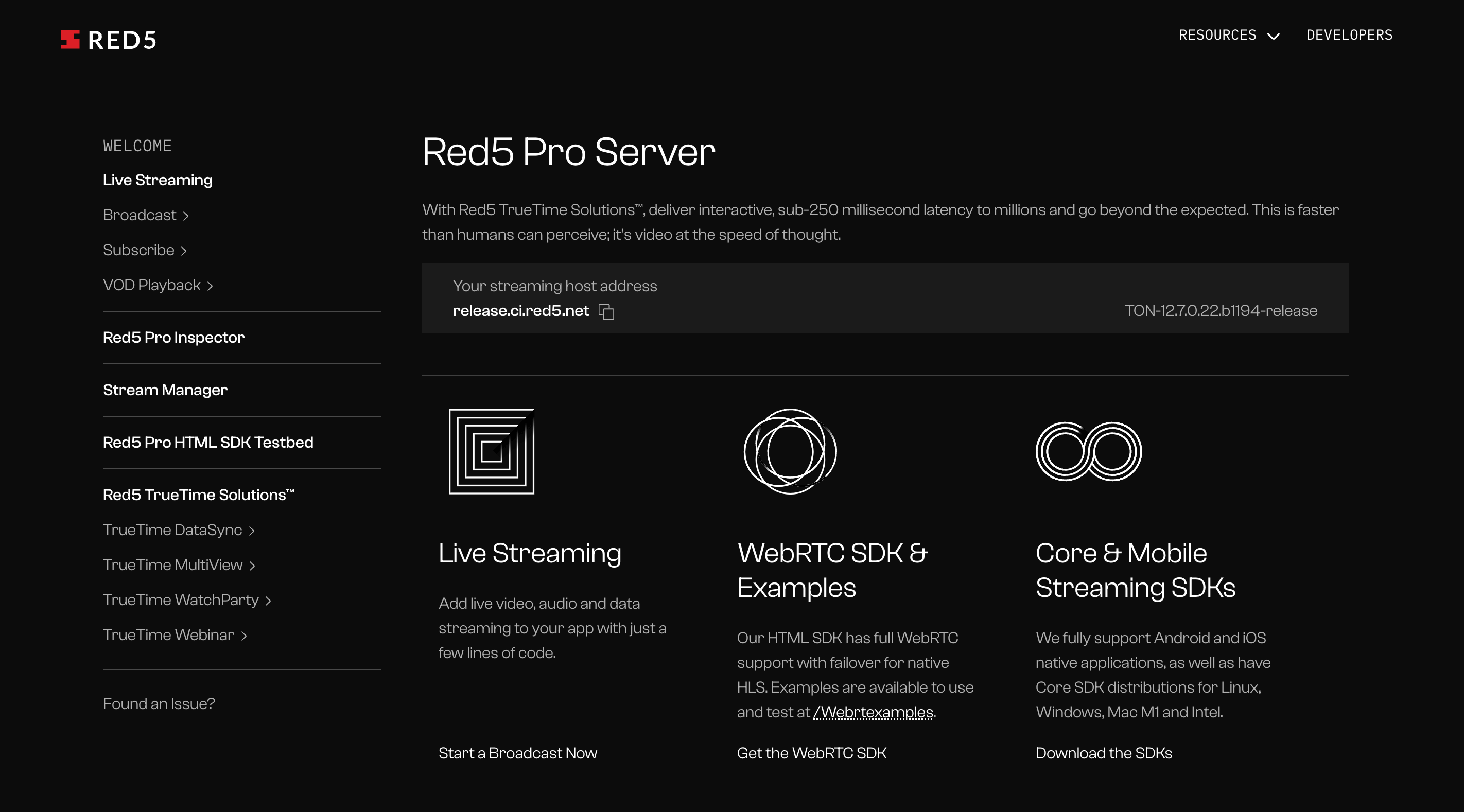 Red5 Pro Red5 Pro dashboard