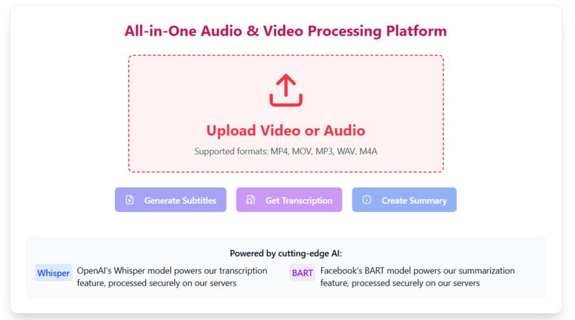 AI Video Summary Landing Page