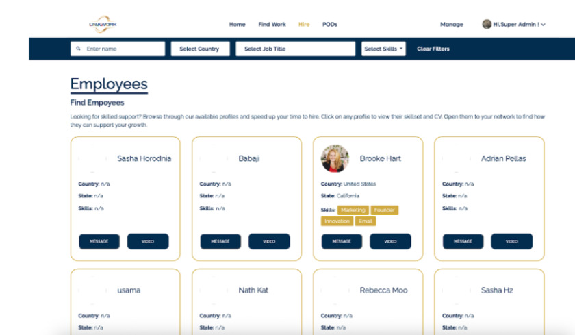 Unawork Landing Page