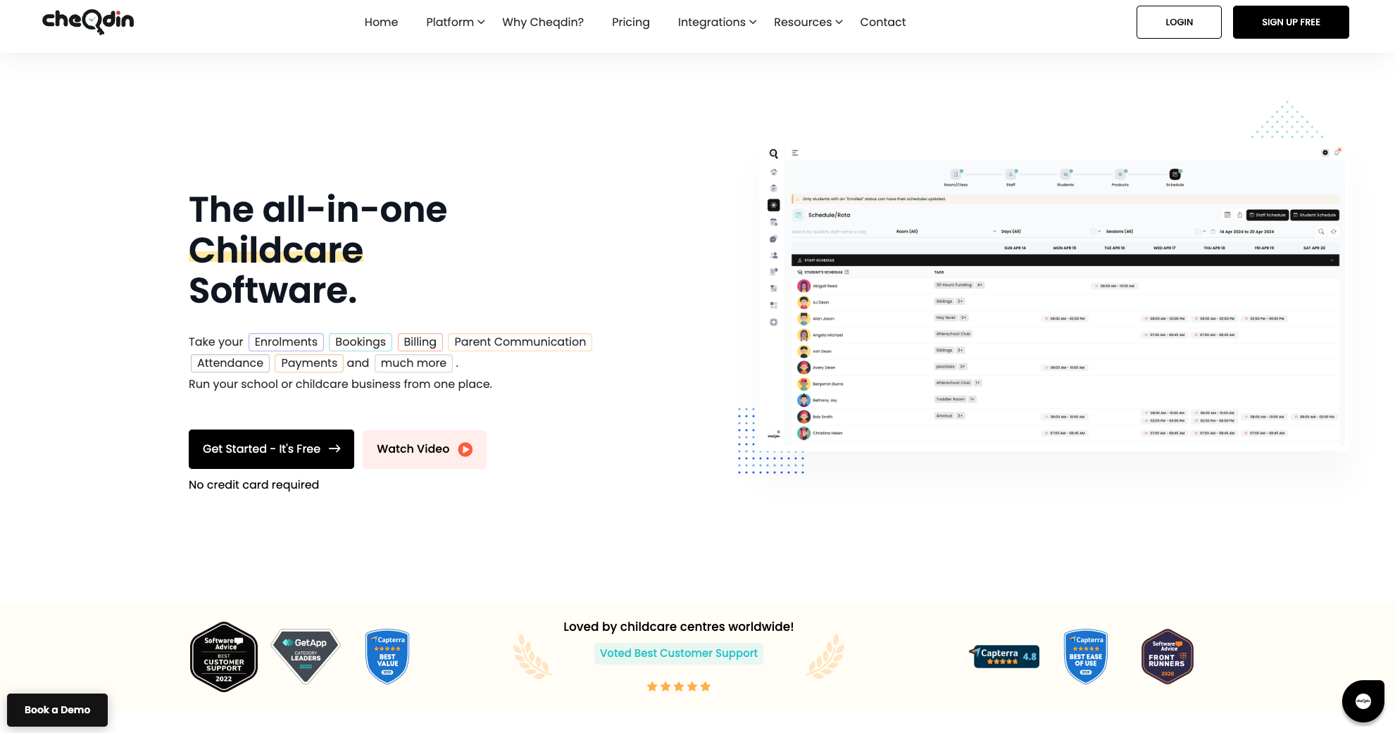 Cheqdin Cheqdin Childcare Software - Website