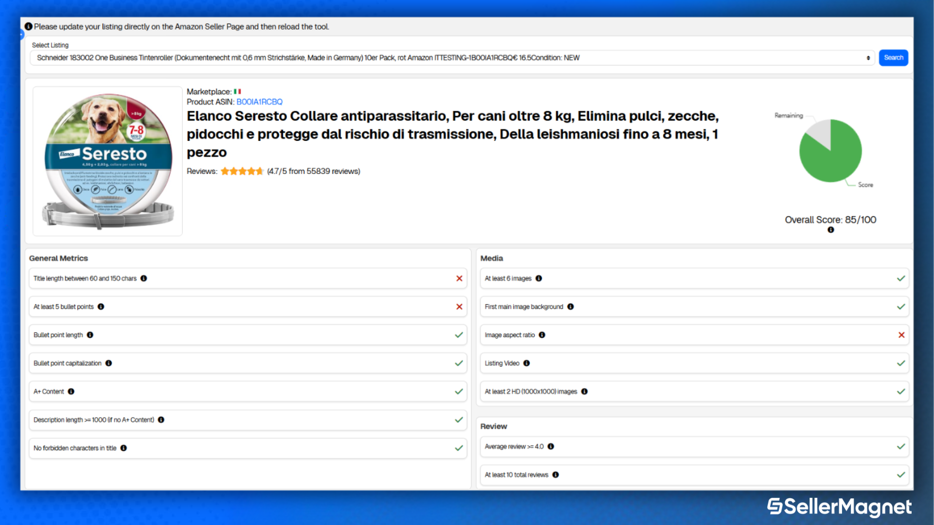 SellerMagnet SellerMagnet Listing Analyzer Amazon