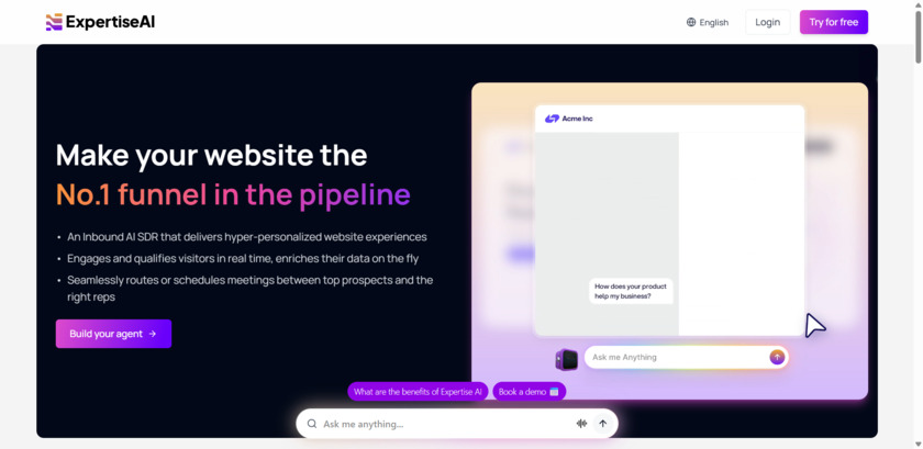 Expertise AI Landing Page