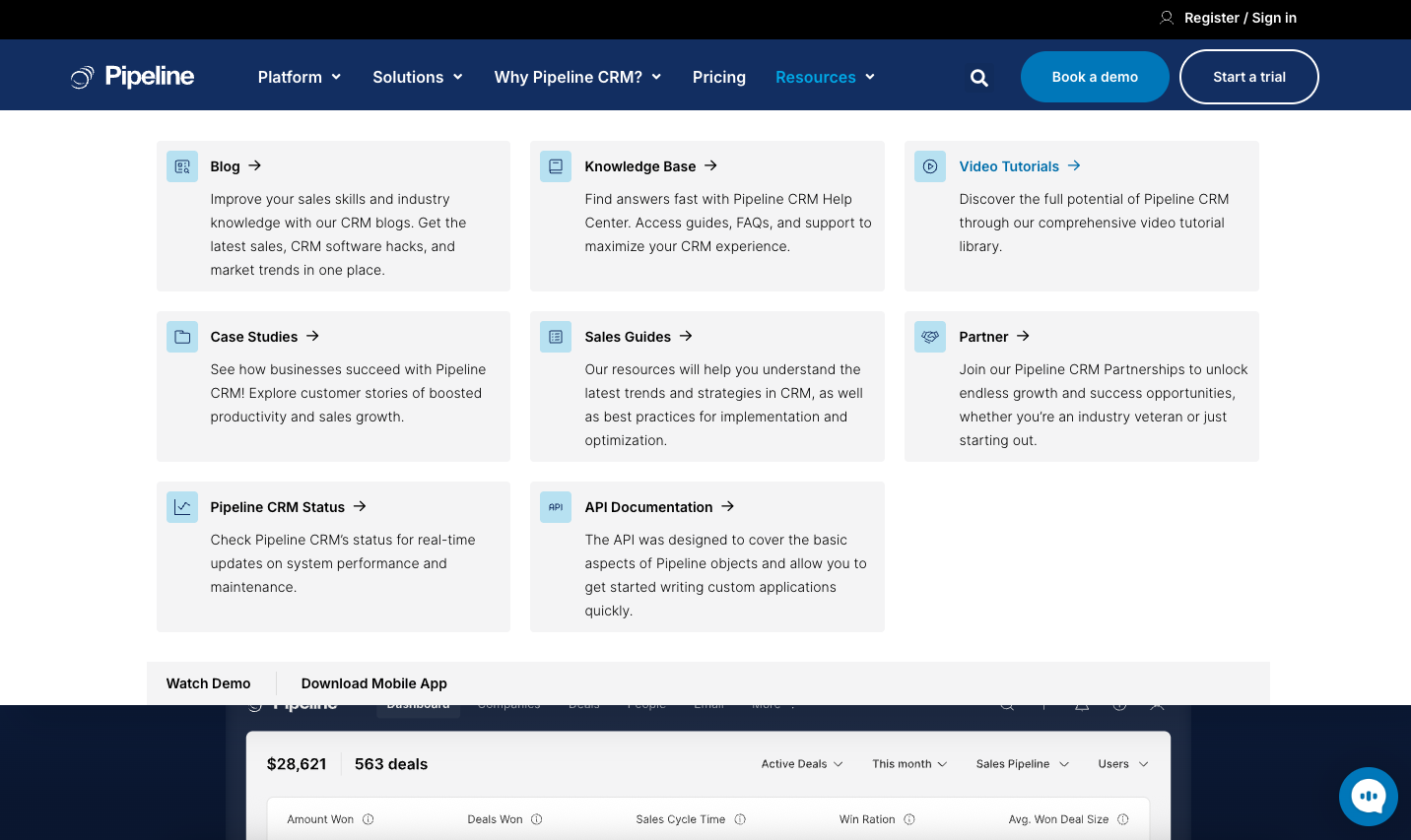 Pipeline CRM Pipeline CRM website - Resources