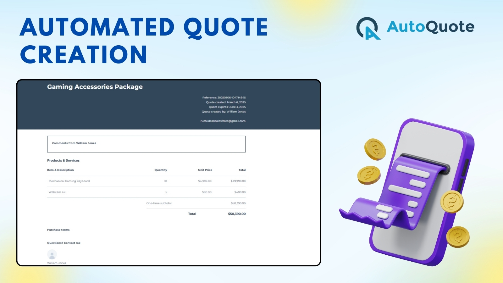 AutoQuote by Dean Infotech Automated Quote Creation
