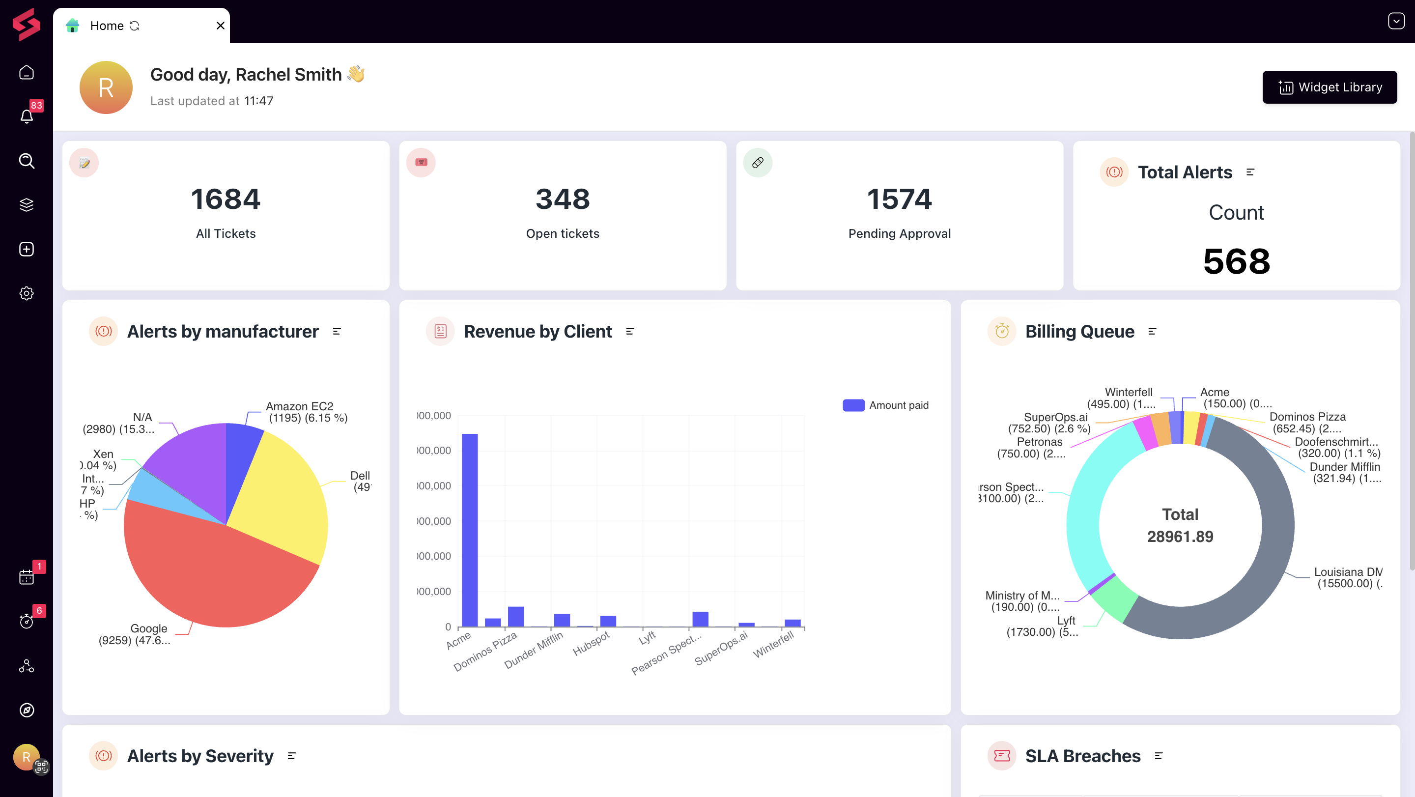 SuperOps.ai Homescreen 