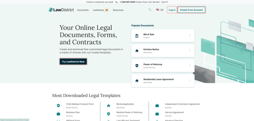 LawDistrict Landing Page