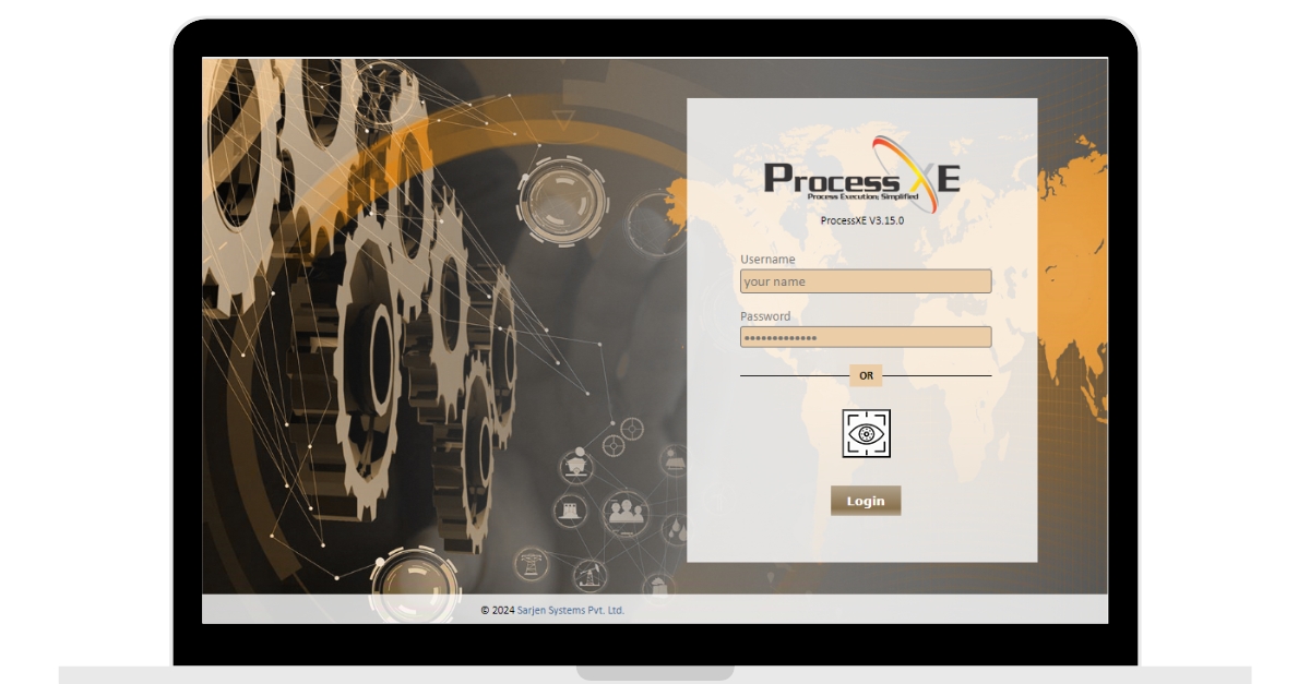 ProcessXE log in page of processXE