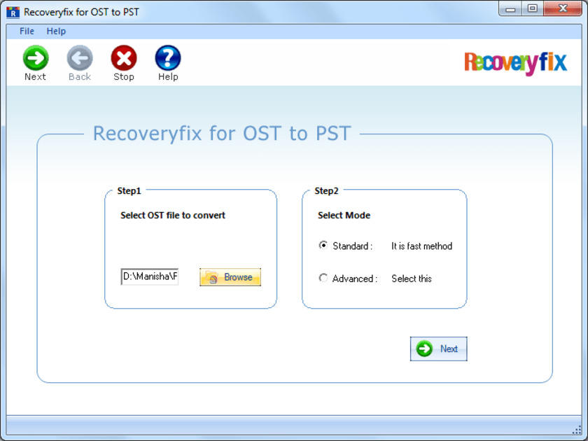 Recoveryfix OST to PST converter Landing Page