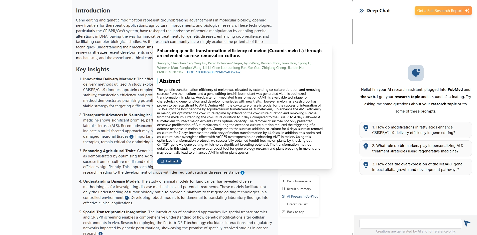 PubMed.ai AI Research Co-Pilot