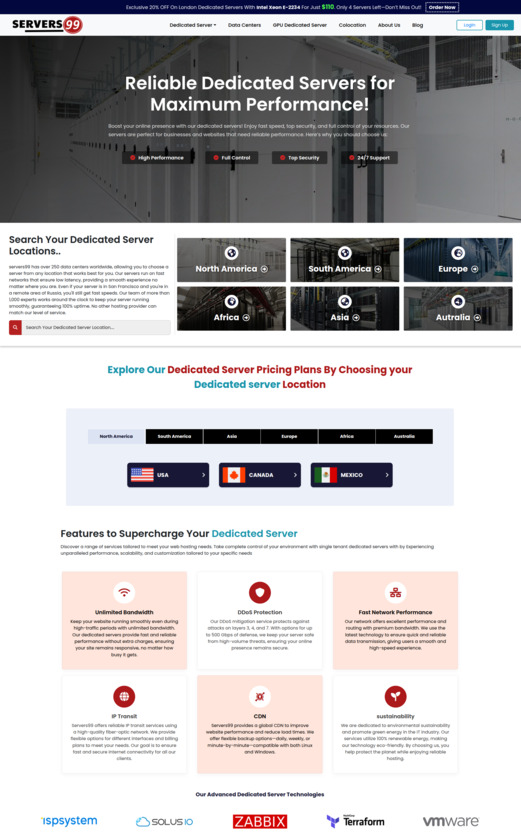 Servers99 Landing Page