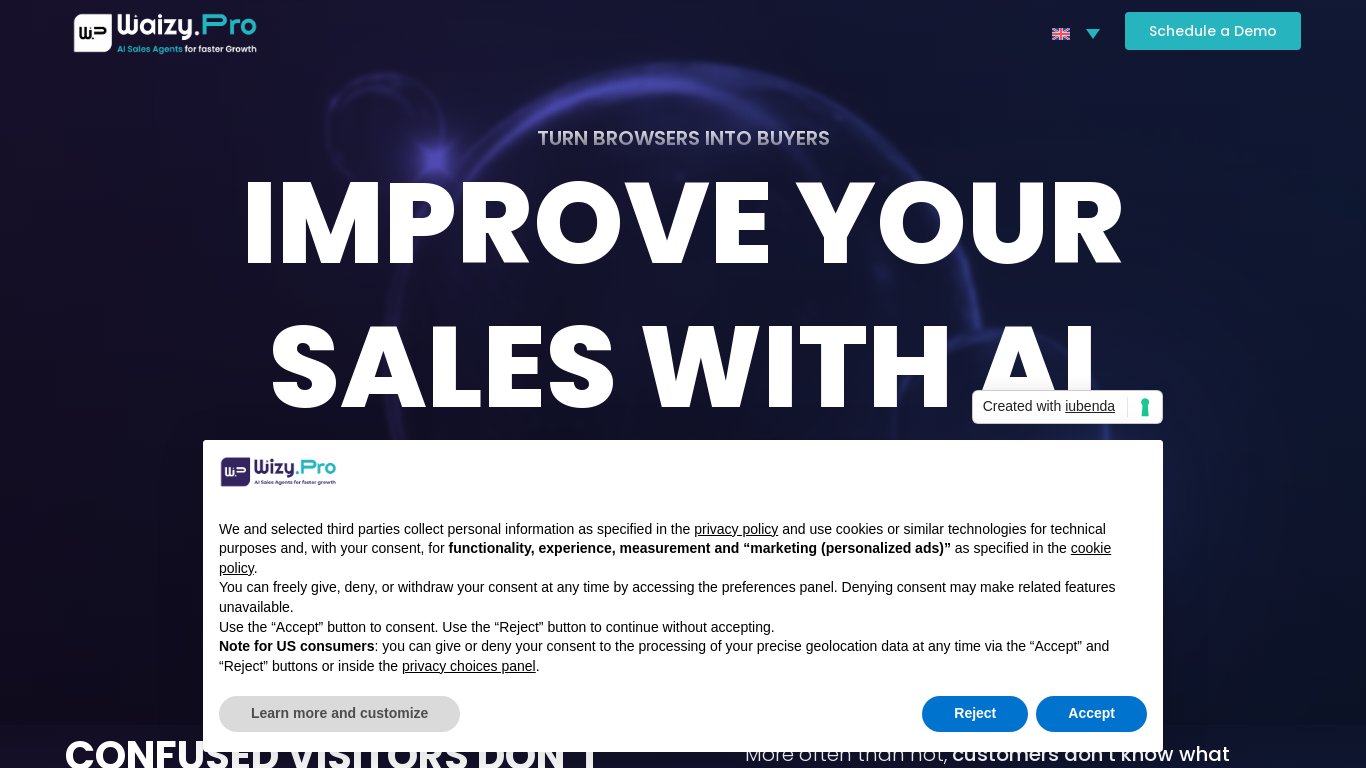 Wizy.Pro Landing page