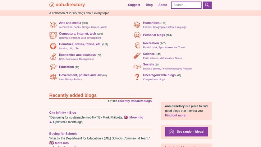 ooh.directory Landing Page