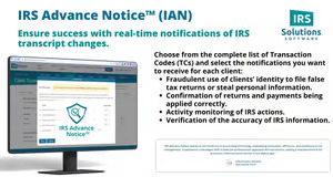 IRS Solutions IRS Advance Notice™ (IAN)