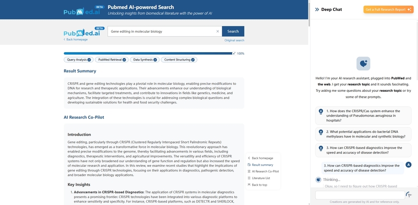 PubMed.ai Landing Page