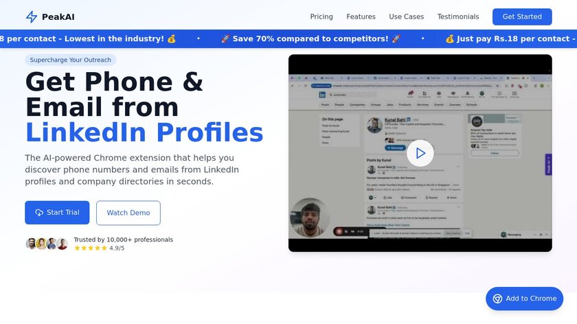 The PeakAI Landing Page