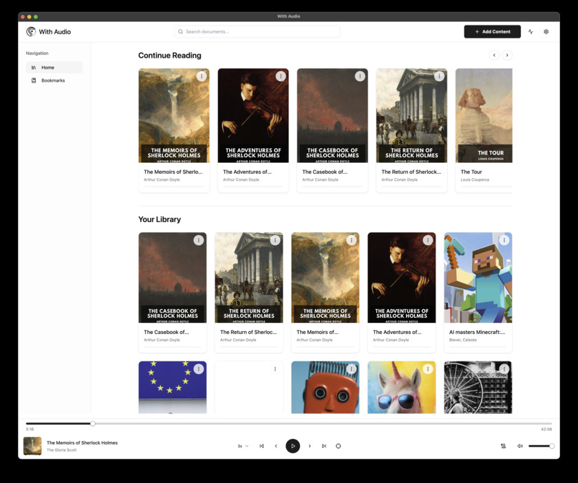 With Audio Landing Page