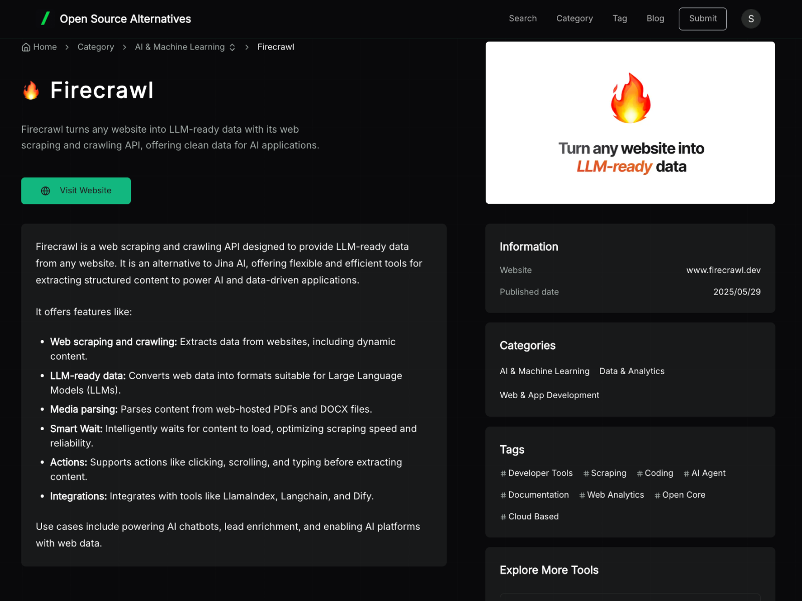 OpenSourceAlternatives.to Open Source Alternatives Demo