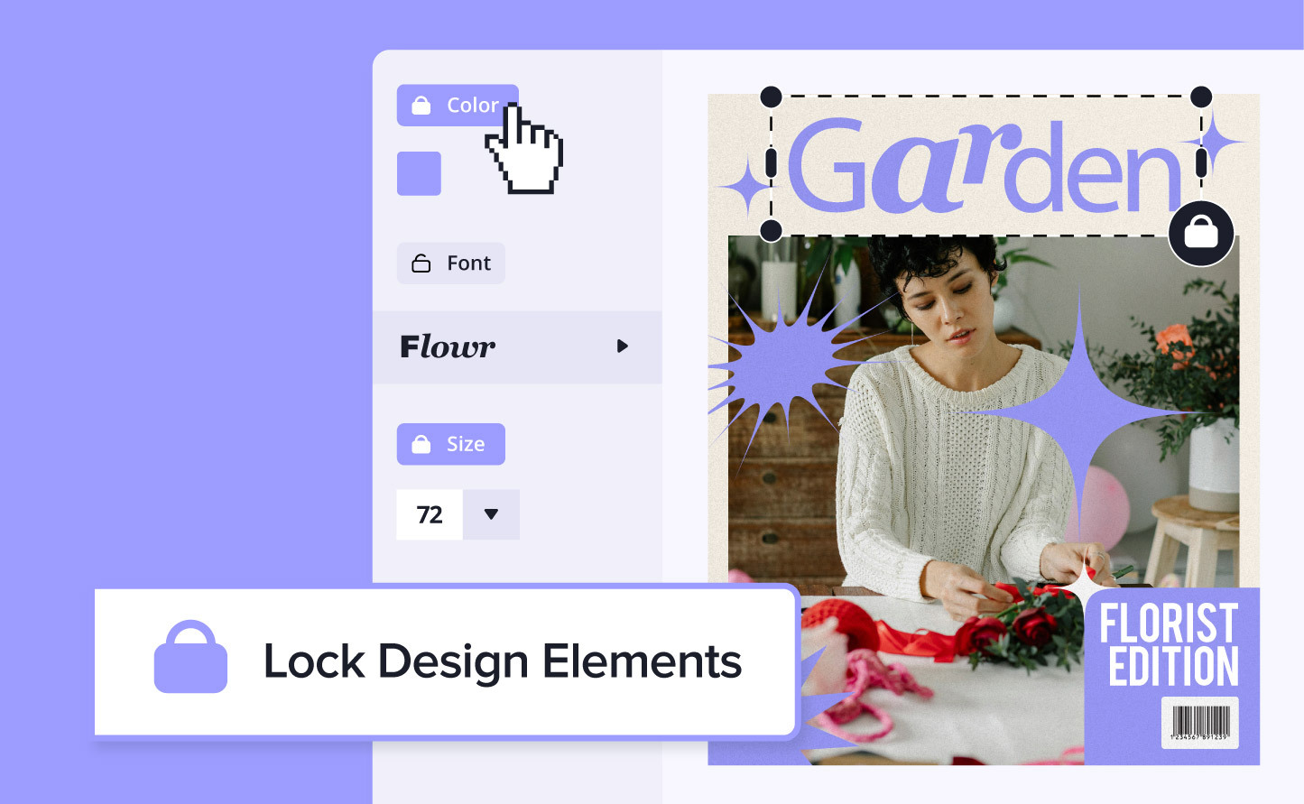 Design Huddle Add template locking to any design element to ensure design integrity and simplify your users editing experience.