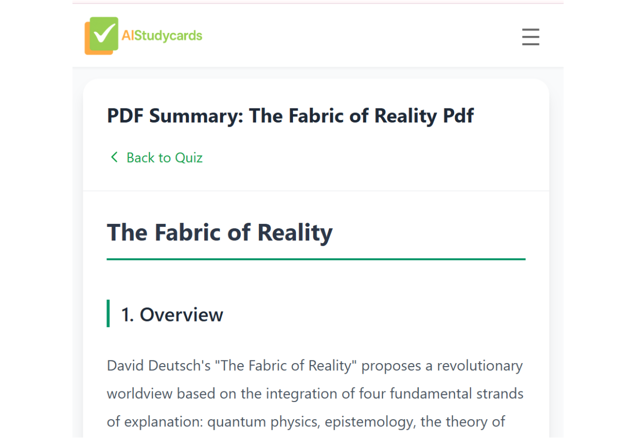 AIStudyCards pdf summary