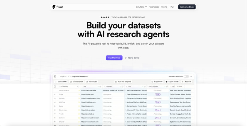 Fluar Landing Page