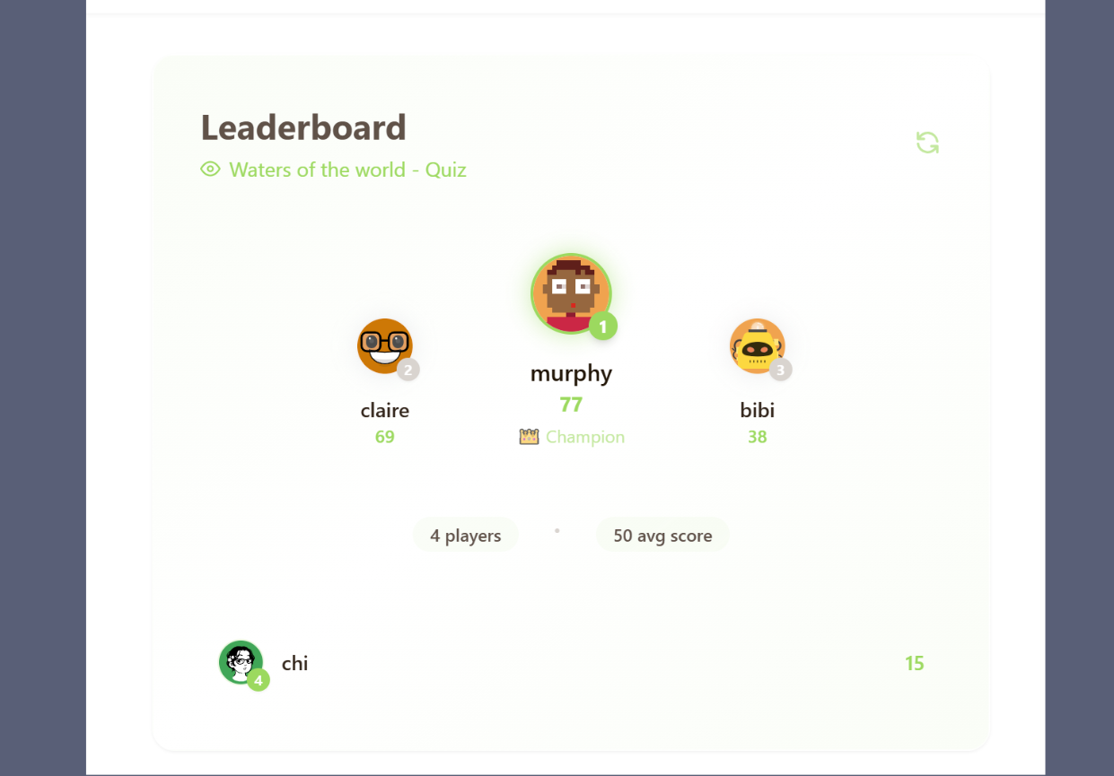 AIStudyCards compete on quiz leaderboards