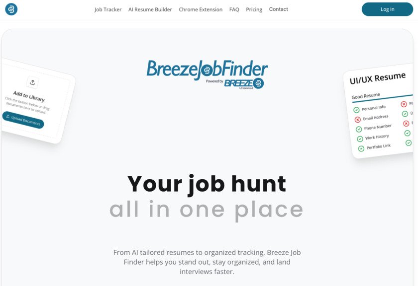 BreezeJobFinder Landing Page