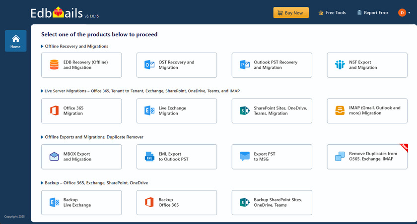 EdbMails Exchange Migration Landing Page