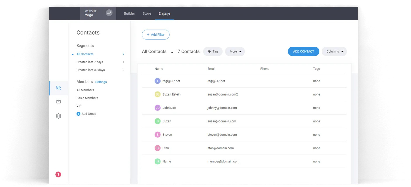 Funnelgram Manage all your contacts from one place with a simple yet powerful built-in CRM