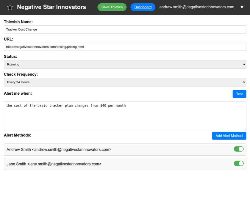 Negative Star Innovators Landing Page