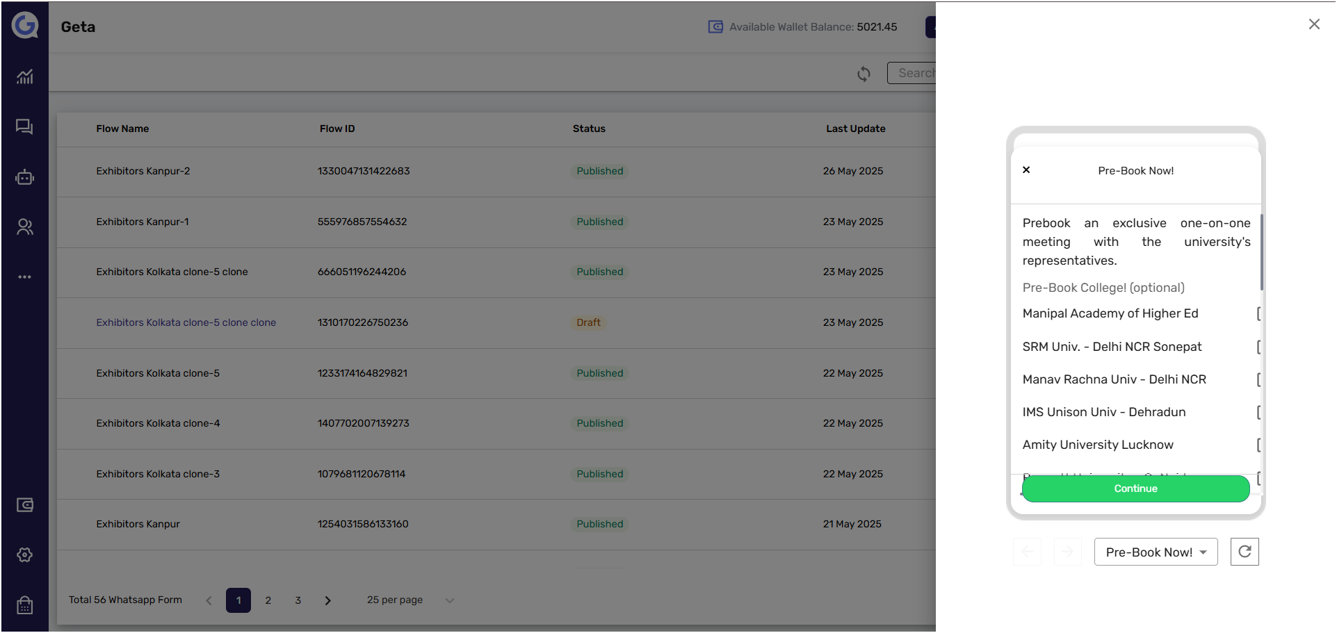 GETA.AI Whatsapp Flows