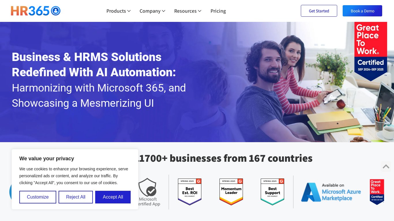 Helpdesk 365 Landing page