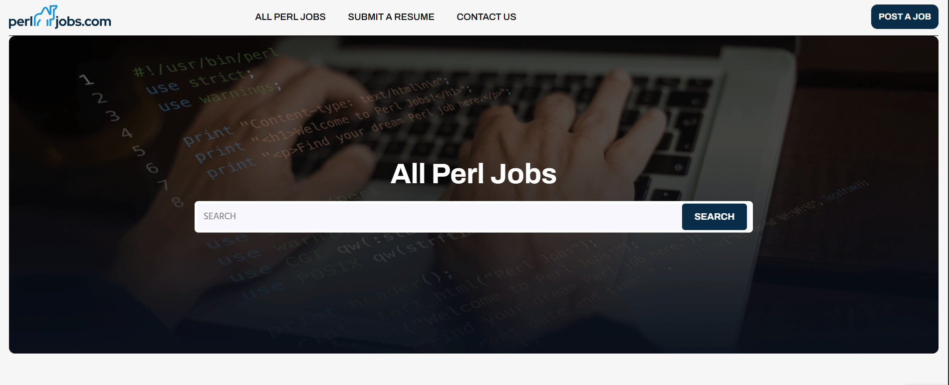 Perl Jobs Landing page