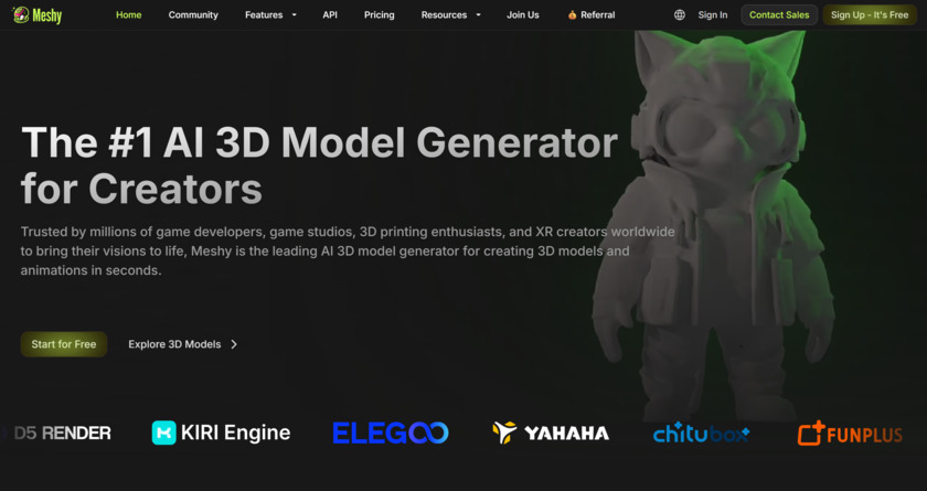 Meshy AI The #1 Al 3D Model Generator for Creators Meshy AI The #1 Al 3D Model Generator for Creators