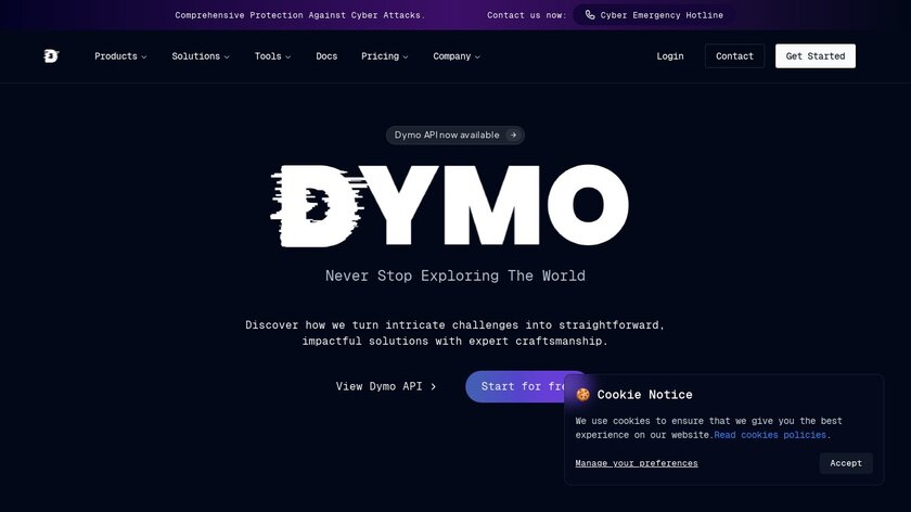 Dymo Landing Page