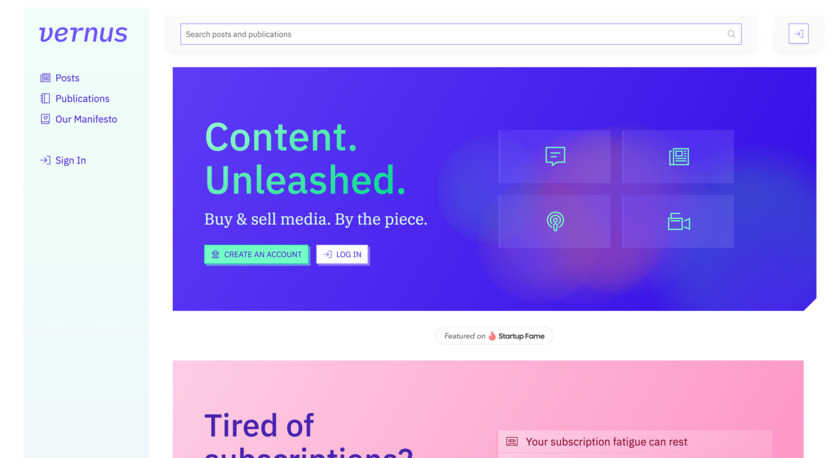 Vernus Landing Page Vernus Landing Page