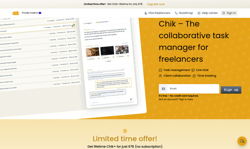 Chik App Landing Page