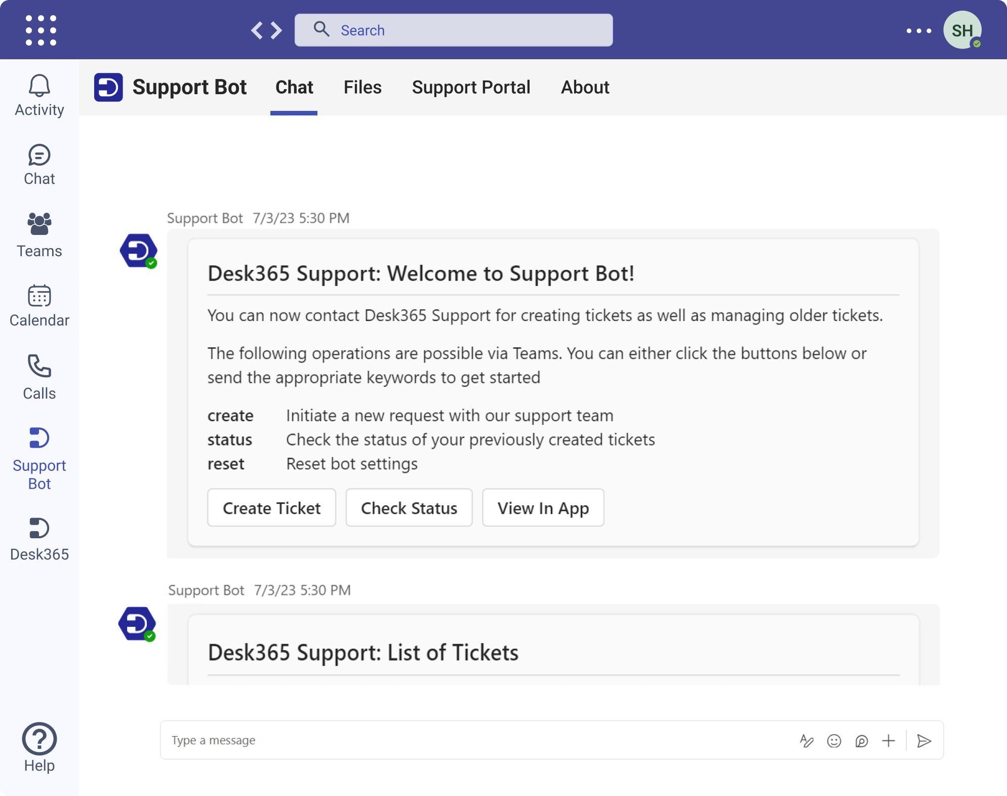 Desk365 Support Bot