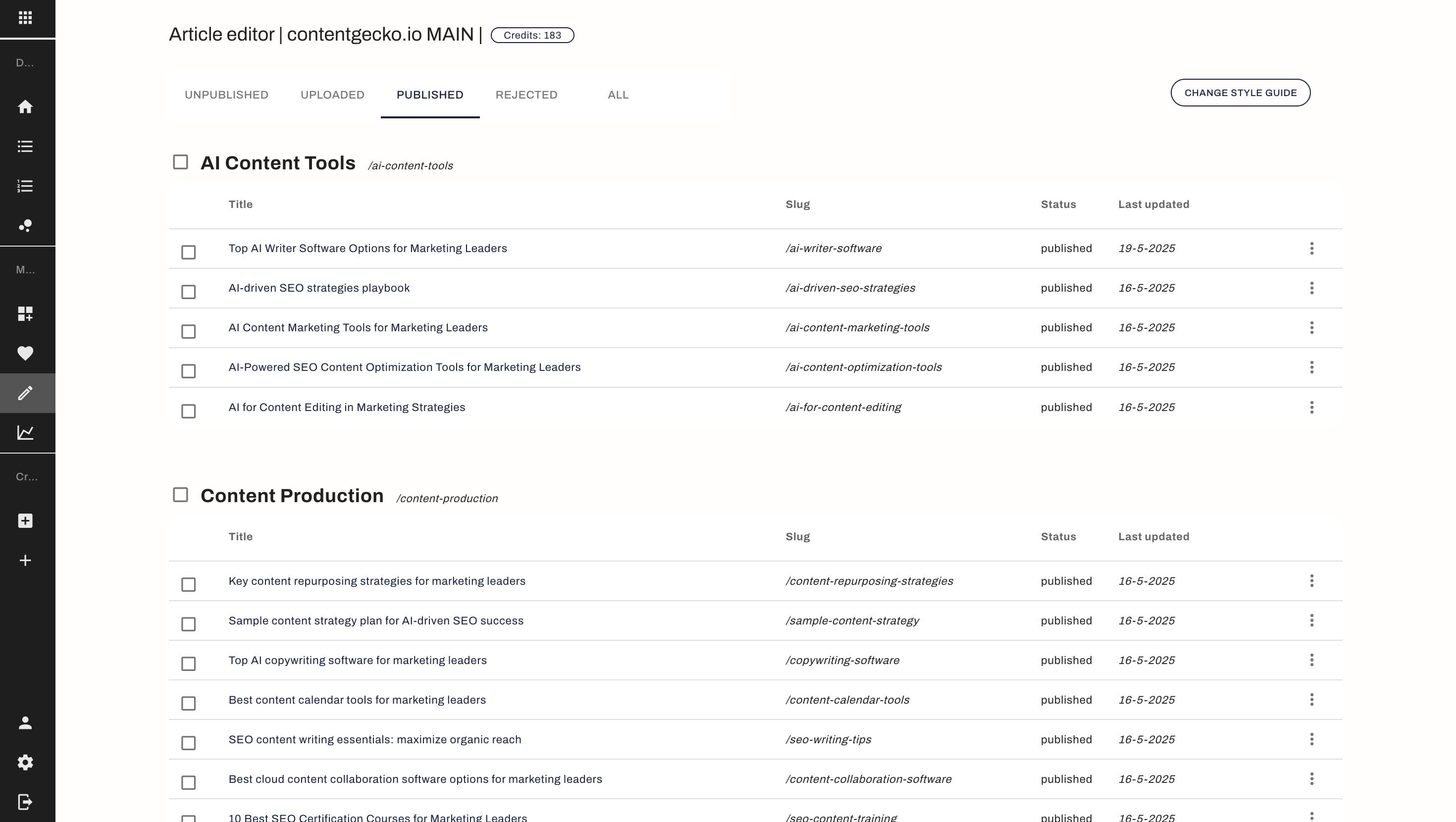 ContentGecko Article editor view