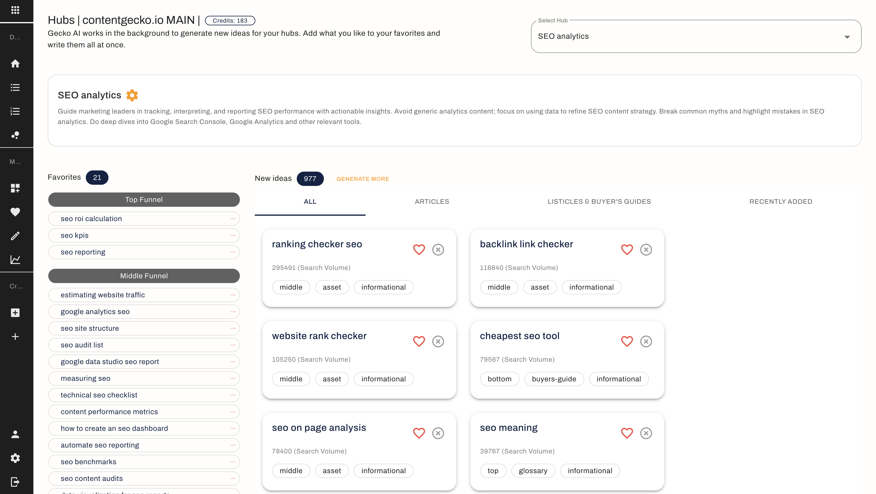 ContentGecko Hub builder view
