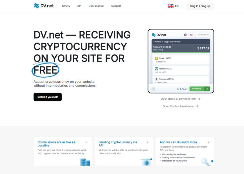 DV.net Landing Page