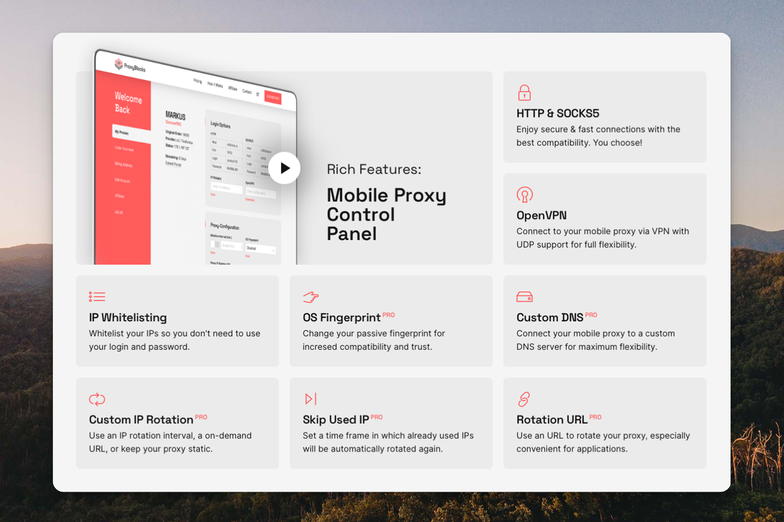 ProxyBlocks ProxyBlocks Features List