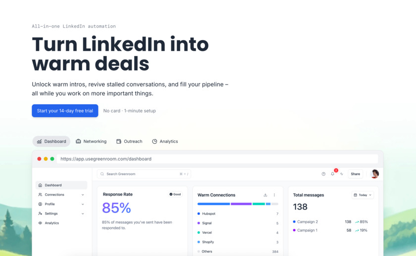 Greenroom Landing Page