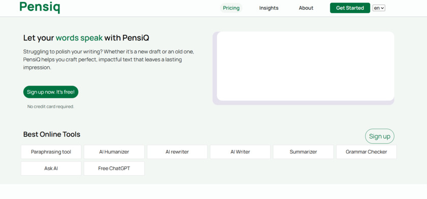 PensiQ Landing Page