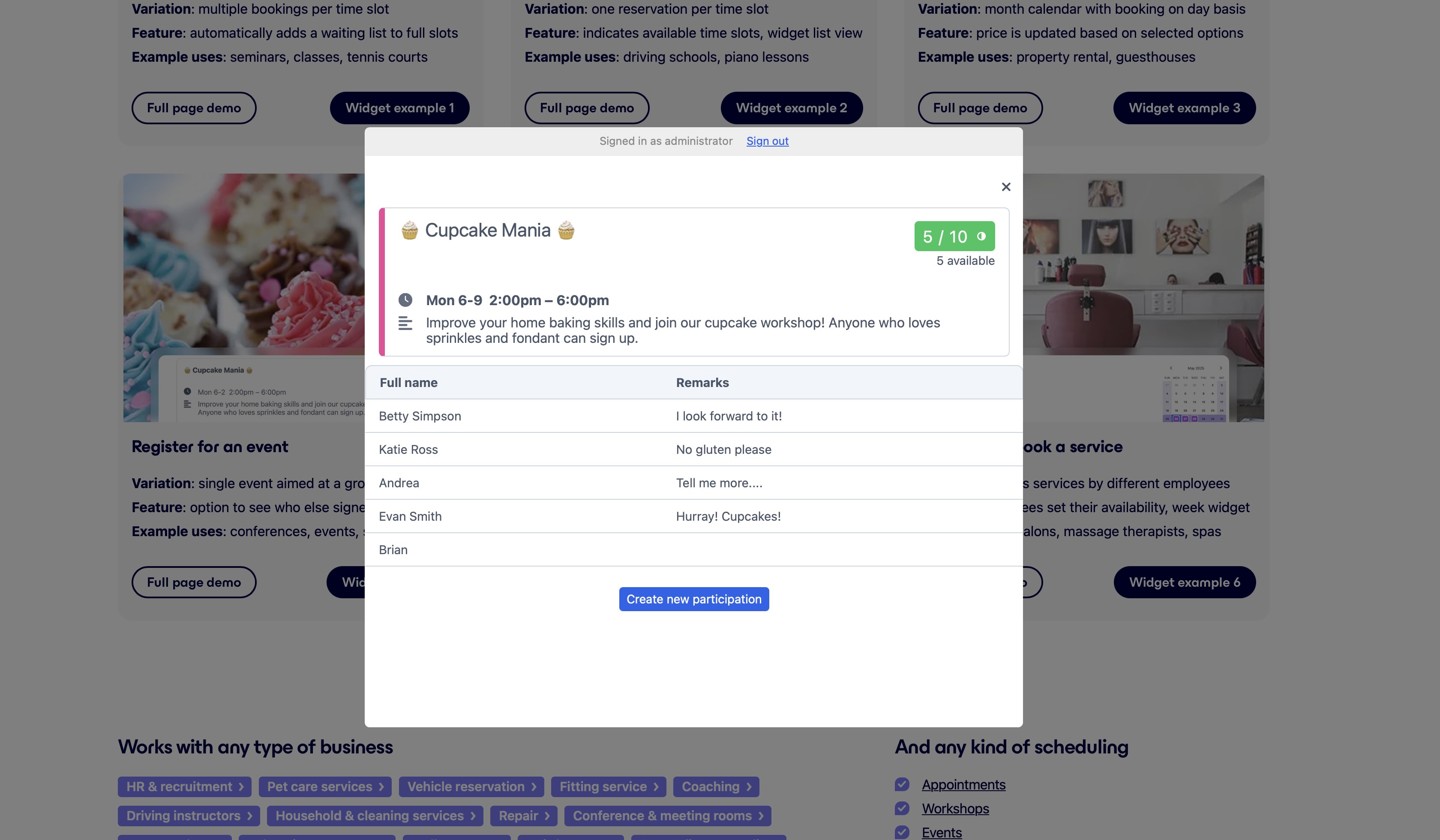 SuperSaaS SuperSaaS - integrate event registration into your website as a widget